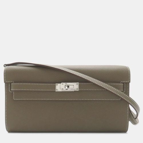 Hermes Grey Epsom Leather Kelly Long To Go Shoulder Bag - Hermes - Modalova