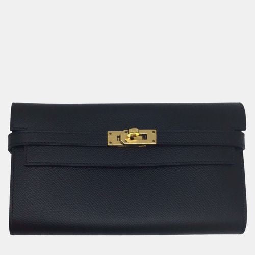 Hermes Black Epsom Leather Kelly Long Wallet - Hermes - Modalova