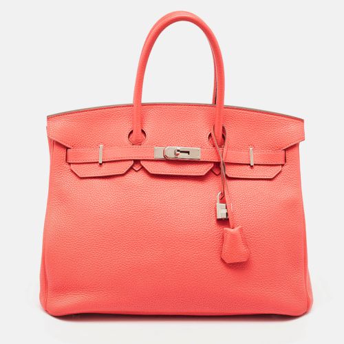 Hermes Rose Jaipur Togo Leather Palladium Finish Birkin 35 Bag - Hermes - Modalova