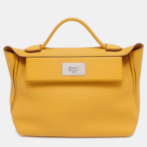 Hermes Van Quatre Jaune Ambre Taurillon Clemence Swift Leather 29 Top Handle Bag - Hermes - Modalova