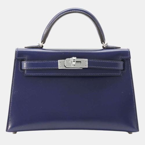 Hermes Blue Saphir Box Calf Leather Mini Kelly II Sellier Top Handle Bag - Hermes - Modalova