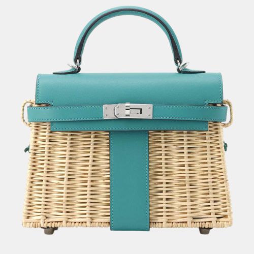 Hermes Vert Verone Swift Leather Wicker Picnic Mini Kelly 20 Top Handle Bags - Hermes - Modalova