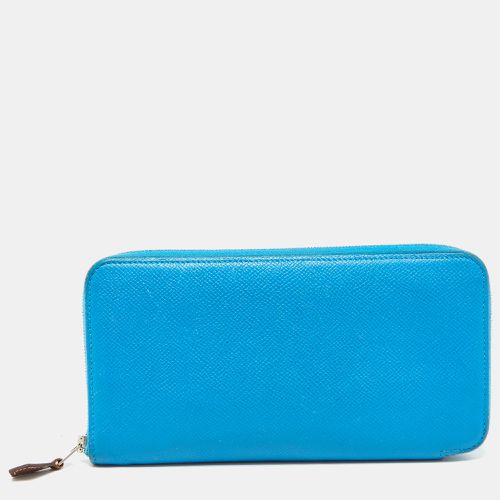 Hermes Blue Izmir Epsom Leather Silk'In Classique Long Wallet - Hermes - Modalova