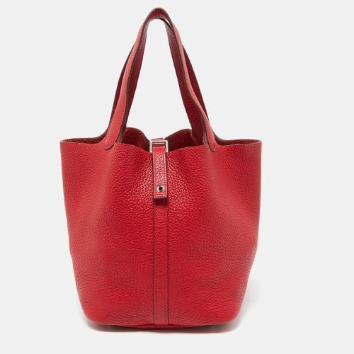 Hermes Rouge Garance Taurillon Clemence Leather Picotin Lock 22 Bag - Hermes - Modalova