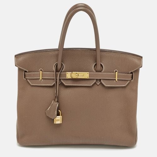 Etoupe Togo Leather Gold Finish Birkin 35 Bag - Hermes - Modalova