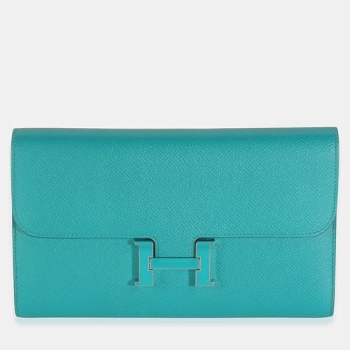 Hermes Bleu Paon Epsom Constance Long Wallet - Hermes - Modalova