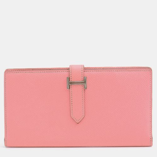 Hermes Rose Confetti Epsom Leather Bearn Wallet - Hermes - Modalova