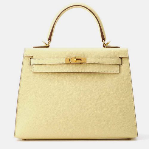 Hermes Jaune Poussin Epsom Leather Kelly 25 Handbag - Hermes - Modalova