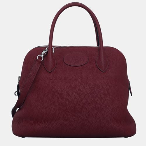 Rouge Grenat Clemence Leather Bolide 31 Bag - Hermes - Modalova