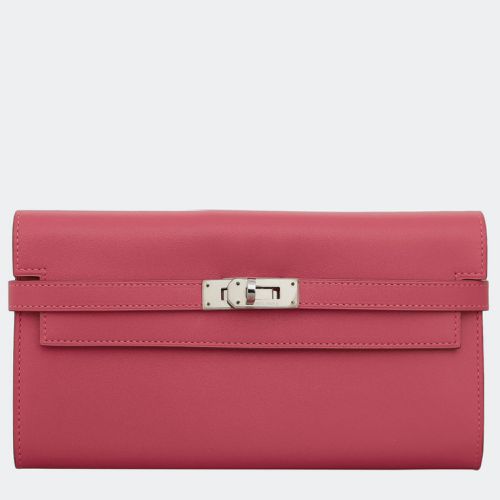 Hermes Rose Tyrien Box Calf Leather Kelly Wallet - Hermes - Modalova