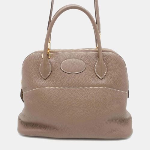 Hermes Etoupe Taurillon Clemence Bolide bag Size 31 - Hermes - Modalova