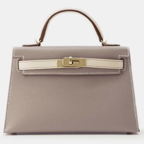 Hermes Gris Asphalt/Craie Epsom Mini Kelly Do Bag - Hermes - Modalova