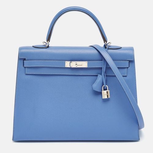 Hermes Blue Paradis Epsom Leather Palladium Hardware Kelly Sellier 35 Bag - Hermes - Modalova