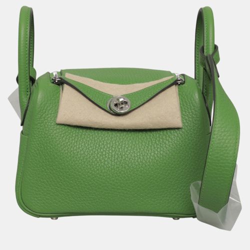 Hermes Green Leather Mini Lindy Bag - Hermes - Modalova