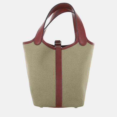 Hermes Bicolour Canvas/Leather Picotin 18 Shoulder Bag - Hermes - Modalova