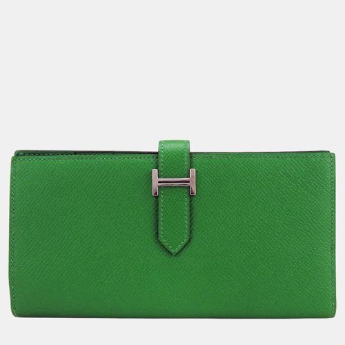 Hermes Bearn Epsom Bamboo Green Bifold Wallet - Hermes - Modalova