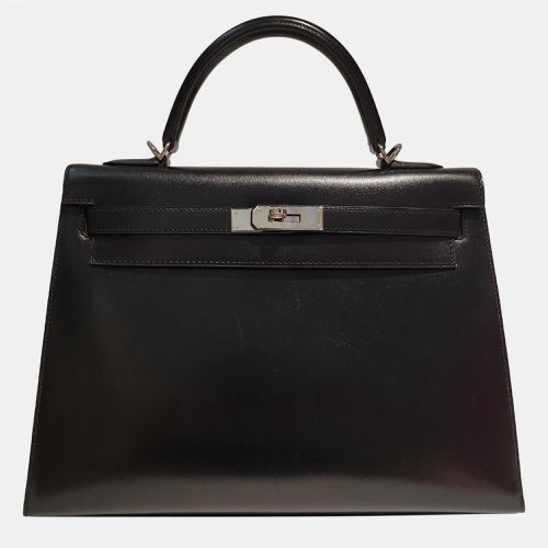 Hermes Black Box Leather Kelly 32 PHW Bag - Hermes - Modalova