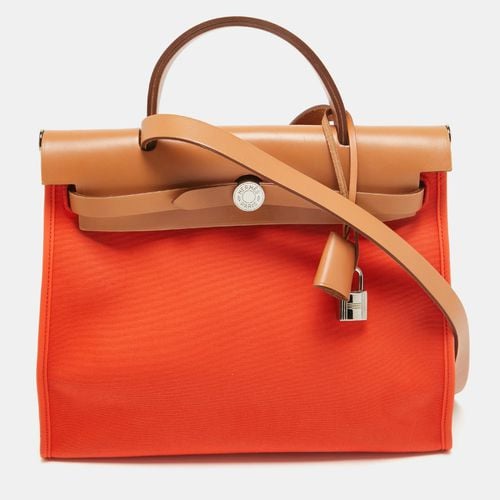 Hermes Capucine /Natural Canvas and Leather Herbag Zip 31 Bag - Hermes - Modalova