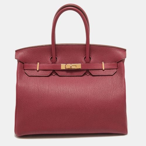 Hermes Rubis Togo Leather Gold Finish Birkin 35 Bag - Hermes - Modalova