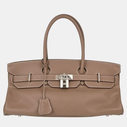 Hermes Etoupe Taurillon Clemence Birkin Handbag - Hermes - Modalova