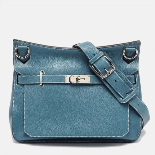 Hermes Bleu Jean Togo Leather Palladium Finish Jypsiere 34 Bag - Hermes - Modalova