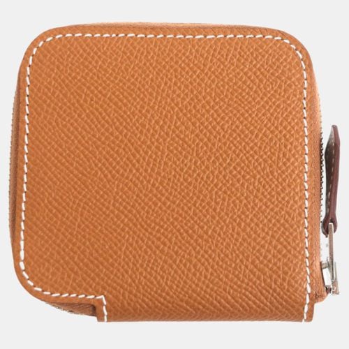 Hermes Azap Compact Mini Epsom Leather Wallet Gold Leather - Hermes - Modalova