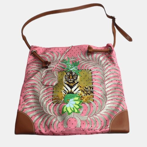 Hermes Silky City PM Tiger Shoulder Bag Pink Canvas - Hermes - Modalova