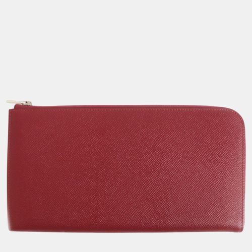 Hermes Remix Voyage Veau Epsom H Logo Wallet Red Leather - Hermes - Modalova