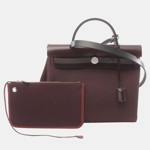 Hermes Aile Bag Zip PM Handbag Bordeaux Brown Leather - Hermes - Modalova