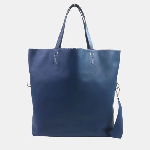 Hermes Double Sense Maxi 2WAY Tote Bag Blue Leather - Hermes - Modalova