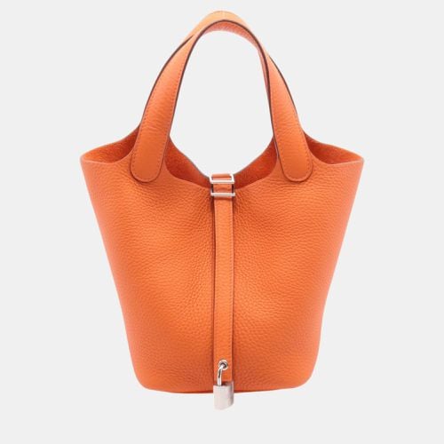 Hermes Picotin Lock PM Handbag Orange Orange Leather - Hermes - Modalova