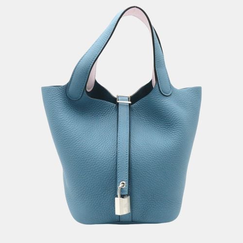 Hermes Picotin Lock PM Handbag Calf Leather Blue Leather - Hermes - Modalova