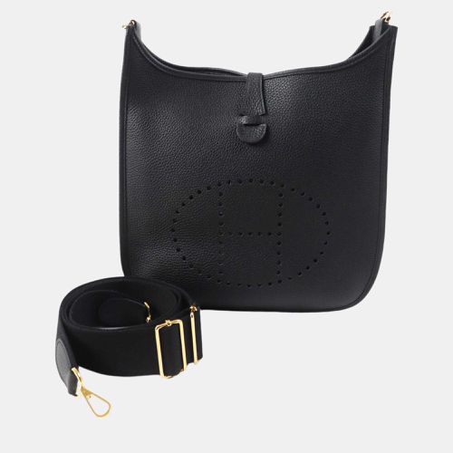 Hermes Evelyn 3PM Clemence Shoulder Bag Black Leather - Hermes - Modalova