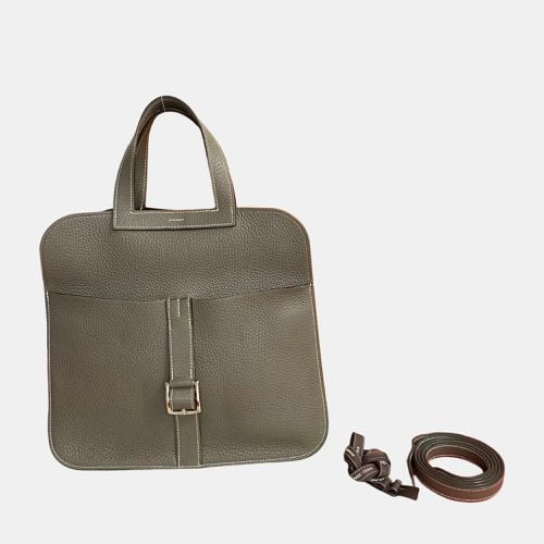 Hermes Arzan 31 Leather Handbag Grey Leather - Hermes - Modalova