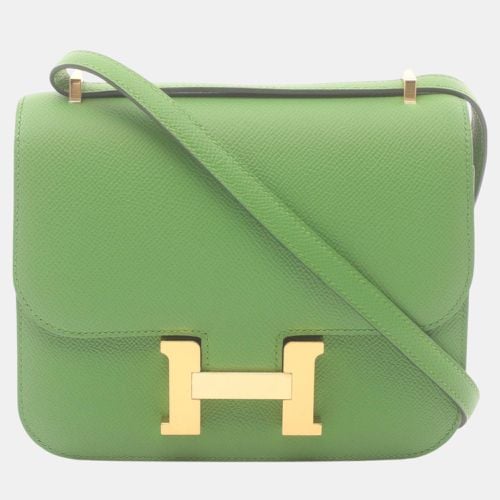 Hermes Constance 3 Mini Shoulder Bag Green Leather - Hermes - Modalova