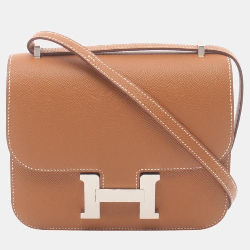 Hermes Constance Mini Shoulder Bag Brown Leather - Hermes - Modalova