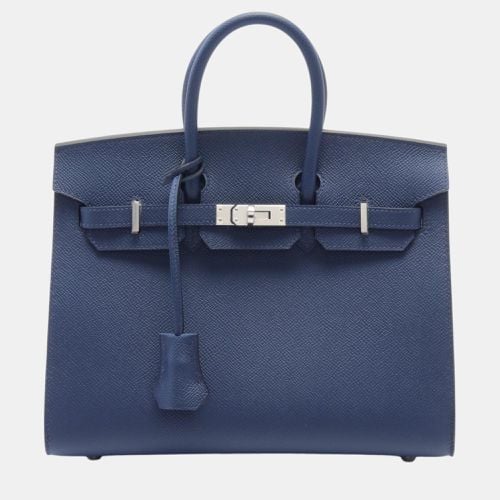 Hermes Birkin Sellier 25 Handbag Blue Leather - Hermes - Modalova