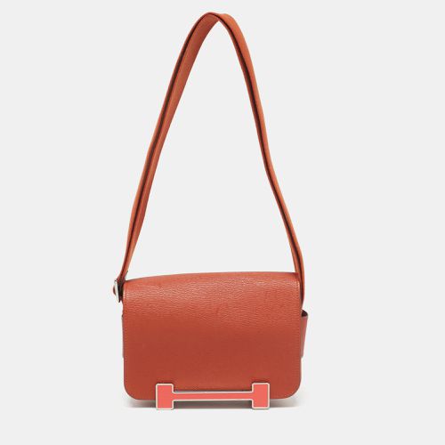 Hermes Cuivre/Rose Texas Chevre Mysore Leather Palladium Finish Geta Bag - Hermes - Modalova