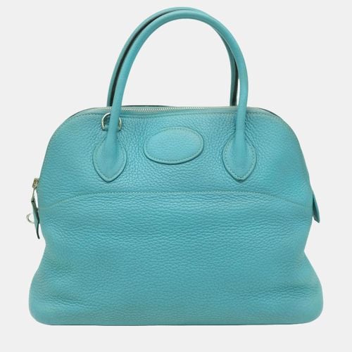 Hermes Blue Jean Taurillon Clemence Leather Bolide 31 Handbag - Hermes - Modalova