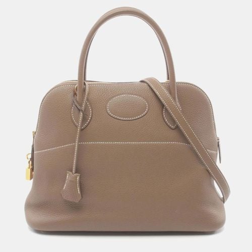 Hermes Brown Taurillon Clemence Bolide 31 Handbag - Hermes - Modalova