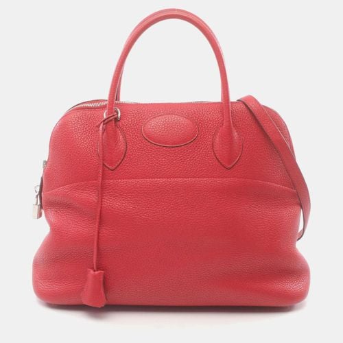 Hermes Rouge Kazak Red Taurillon Clemence Bolide 35 Handbag - Hermes - Modalova