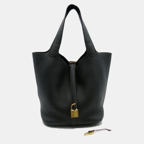 Hermes Black Calfskin (Cowhide) Taurillon Clemence Picotin Lock MM Bag - Hermes - Modalova