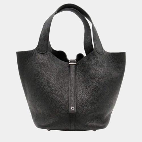 Hermes Black Leather Taurillon Clemence Picotin Lock MM Handbag - Hermes - Modalova