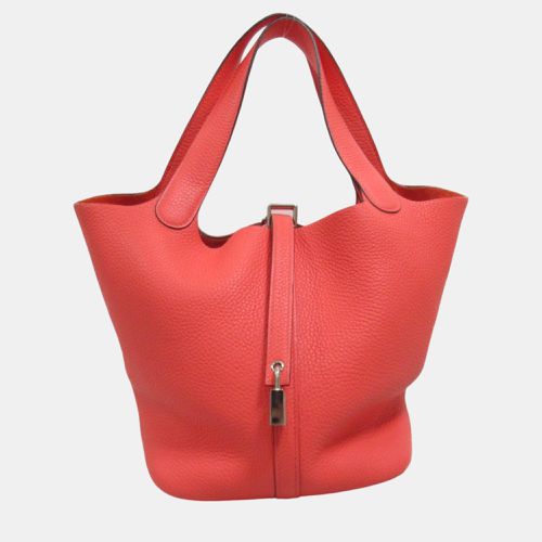 Hermes Red Leather Togo Picotin Lock MM Handbag - Hermes - Modalova