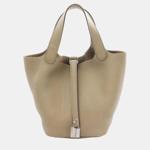 Hermes Beige Marfa Taurillon Clemence Picotin Lock PM Handbag - Hermes - Modalova