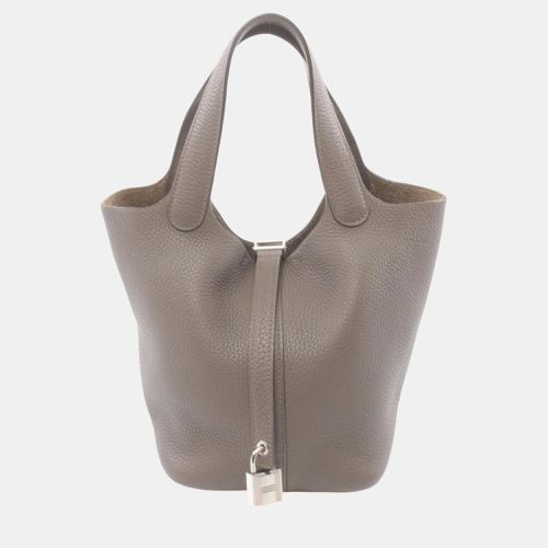 Hermes Gray Taurillon Clemence Picotin Lock PM Etain Handbag - Hermes - Modalova