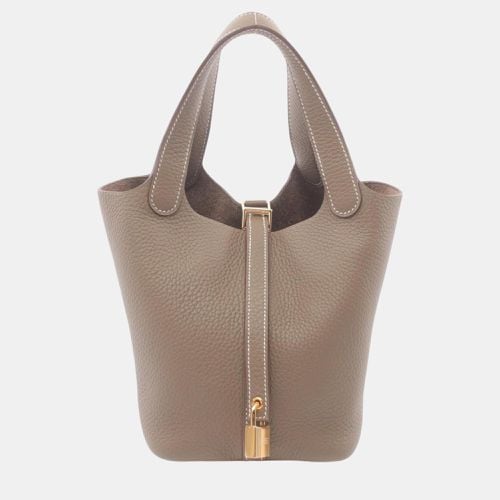 Hermes Brown Taurillon Clemence Picotin Lock PM Handbag - Hermes - Modalova