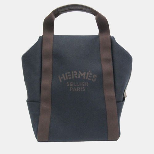 Hermes Navy Pansage Groom Toile Chevron Leather Backpack - Hermes - Modalova