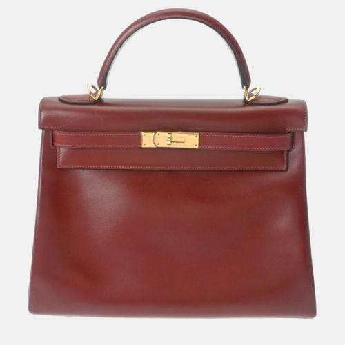 Hermes Rouge Box Calf Kelly 32 Handbag - Hermes - Modalova