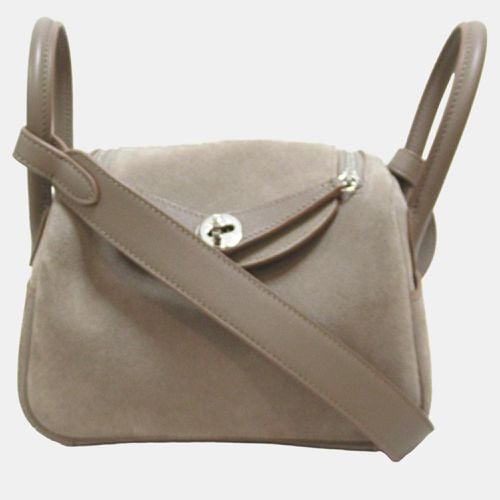 Hermes Brown Etoupe Grey Grizzly Swift leather Lindy Mini Shoulder Bag - Hermes - Modalova